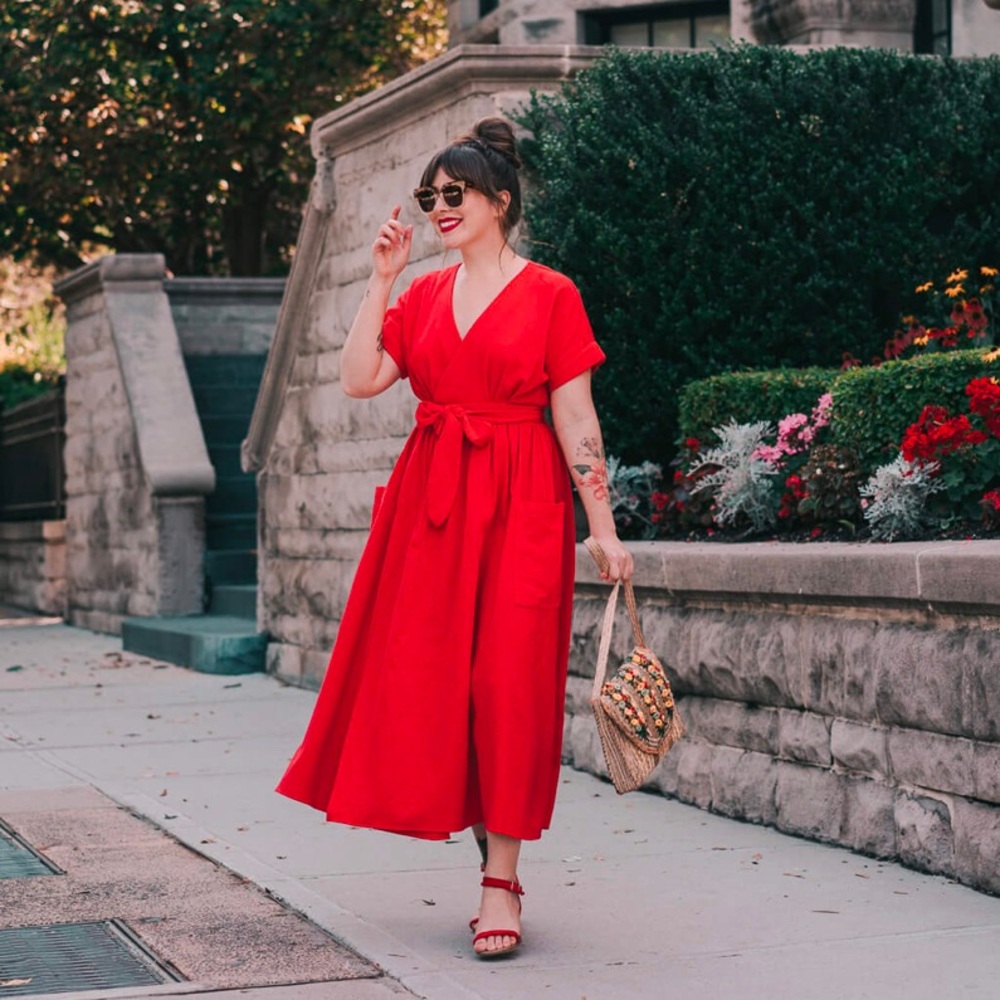 Mara Hoffman Ingrid wrap dress - red small